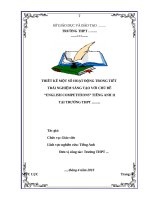 Thiết kế một số hoạt động trong tiết trải nghiệm sáng tạo với chủ đề “english competitions” tiếng anh 11 tại trường THPT