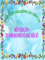 Bài giảng Toán 4 chương 4 bài 1: So sánh hai phân số cùng mẫu số