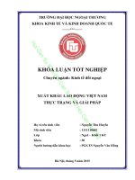 XUẤT KHẨU LAO ĐỘNG VIỆT NAM THỰC TRẠNG VÀ GIẢI PHÁP