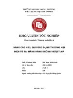 NÂNG CAO HIỆU QUẢ ỨNG DỤNG THƯƠNG MẠI ĐIỆN TỬ TẠI HÃNG HÀNG KHÔNG VIETJET AIR