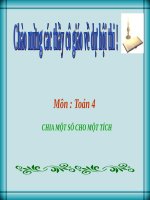 Bài giảng Toán 4 chương 2 bài 3: Chia một số cho một tích