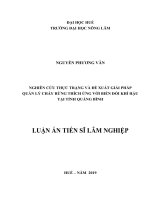 Nghiên cứu thực trạng và đề xuất giải pháp quản lý cháy rừng thích ứng với biến đổi khí hậu tại tỉnh quảng bình 