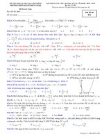 đề KSCL toán 12  trường nguyễn đức cảnh – thái bình