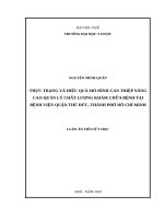Thực trạng và hiệu quả mô hình can thiệp nâng cao quản lý chất lượng khám chữa bệnh tại bệnh viện quận thủ đức, TP hồ chí minh