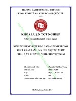 KINH NGHIỆM VƯỢT RÀO CẢN AN NINH TRONG XUẤT KHẨU SANG MỸ CỦA MỘT SỐ NƯỚC CHÂU Á VÀ KHUYẾN NGHỊ CHO VIỆT NAM