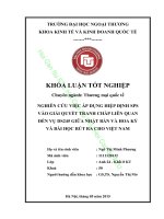 NGHIÊN CỨU VIỆC ÁP DỤNG HIỆP ĐỊNH SPS VÀO GIẢI QUYẾT TRANH CHẤP LIÊN QUAN ĐẾN VỤ DS245 GIỮA NHẬT BẢN VÀ HOA KỲ VÀ BÀI HỌC RÚT RA CHO VIỆT NAM