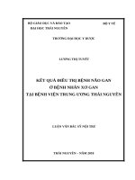 Kết quả điều trị bệnh não gan ở bệnh nhân xơ gan tại bệnh viện trung ương thái nguyên 