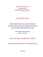 HOÀN THIỆN CÔNG tác QUẢN lý rủi RO tín DỤNG tại QUỸ tín DỤNG NHÂN dân hồ xá, HUYỆN VĨNH LINH, TỈNH QUẢNG TRỊ 