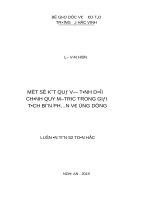 Một số kết quả về tính dưới chính quy mêtric trong giải tích biến phân và ứng dụng