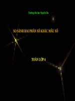 Bài giảng Toán 4 chương 4 bài 1: So sánh hai phân số khác mẫu số