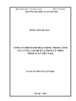 Công ty hợp danh hoạt động trong lĩnh vực cung cấp dịch vụ pháp lý theo pháp luật Việt Nam (Luận án tiến sĩ)