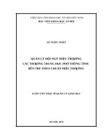 Quản lý đội ngũ hiệu trưởng các trường THPT tỉnh bến tre theo chuẩn hiệu trưởng 