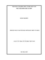 TRUYỆN NGẮN NGUYỄN DẬU DƯỚI GÓC NHÌN VĂN HÓA