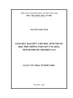 Giáo dục đạo đức cho học sinh trung học phổ thông ở huyện ứng hòa, thành phố hà nội hiện nay