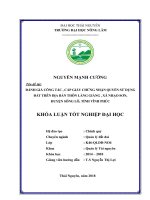 Đánh giá công tác, cấp giấy chứng nhận quyền sử dụng đất trên địa bàn thôn làng giàng , xã nhạo sơn, huyện sông lô, tỉnh vĩnh phúc 