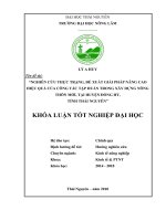 Nghiên cứu thực trạng, đề xuất giải phát nâng cao hiệu quả của công tác tập huấn trong xây dựng nông thôn mới, tại huyện đồng hỷ, tỉnh thái nguyên 