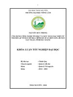 Ứng dụng công nghệ tin học và máy toàn đạc điện tử thành lập tờ bản đồ địa chính số 10 xã biên sơn, huyện lục ngạn, tỉnh bắc giang 