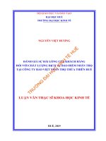 ĐÁNH GIÁ SỰ HÀI LÒNG CỦA KHÁCH HÀNG ĐỐI VỚI CHẤT LƯỢNG DỊCH VỤ BẢO HIỂM NHÂN THỌ TẠI CÔNG TY BẢO VIỆT NHÂN THỌ THỪA THIÊN HUẾ