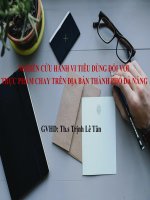 Nghiên cứu hành vi tiêu dùng đối với thực phẩm chay trên địa bàn thành phố đà nẵng