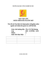 Tìm hiểu kỹ thuật phát triển phần mềm nguồn mở nhóm hệ quản trị csdl MySQL 