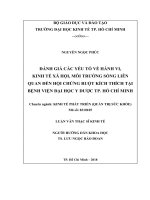 Đánh giá các yếu tố về hành vi, kinh tế xã hội, môi trường sống liên quan đến hội chứng ruột kích thích tại bệnh viện đại học y dược tp  hồ chí minh 