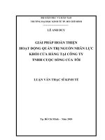 Giải pháp hoàn thiện hoạt động quản trị nguồn nhân lực khối cửa hàng tại công ty TNHH cuộc sống của tôi 
