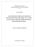 Giải pháp hoàn thiện quản trị rủi ro tín dụng đối với doanh nghiệp vừa và nhỏ tại ngân hàng TMCP quân đội chi nhánh thành phố hồ chí minh 