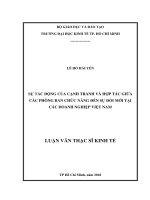 Sự tác động của cạnh tranh và hợp tác giữa các phòng ban chức năng đến sự đổi mới tại các doanh nghiệp việt nam 