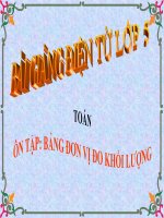 Bài giảng Toán 5 chương 1 bài 10: Ôn tập Bảng đơn vị đo khối lượng