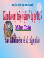 Bài giảng Toán 5 chương 2 bài 1: Khái niệm số thập phân