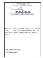 NGHIÊN cứu về cảm BIẾN, ỨNG DỤNG THIẾT kế mô HÌNH NHÀ THÔNG MINH sử DỤNG  cảm BIẾN CHUYỂN ĐỘNG, cảm BIẾN NHIỆT độ, cảm BIẾN QUANG 