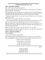 2018 2019 vào 10 THÁI BÌNH môn văn