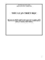 Sự thống nhất giữa lí luận và thực tiễn trong dạy học môn toán theo quan điểm hoạt động ở trường phổ thông