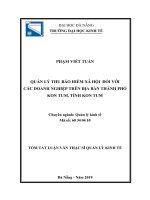 Quản lý thu bảo hiểm xã hội đối với các doanh nghiệp trên địa bàn thành phố kon tum, tỉnh kon (tt) 