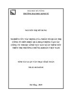 Nghiên cứu tác động của nhân tố quản trị công ty đến hiệu quả hoạt động tại các công ty thuộc lĩnh vực sản xuất niêm yết trên sàn chứng khoán việt nam (tt) 