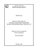 Quản lý nhà nước về vệ sinh an toàn thực phẩm trên địa bàn thành phố (tt) 