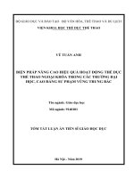 Biện pháp nâng cao hiệu quả hoạt động thể dục thể thao ngoại khóa trong các trường đại học, cao đẳng sư phạm vùng trung bắc tt 