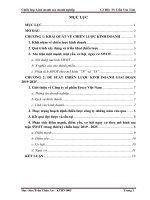 Tiểu luận Chiến lược kinh doanh của DN-Mặt yếu, mạnh, nguy cơ, cơ hội