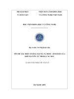 Hiện tượng ngưng tụ Bose – Einstein của khí nguyên tử trong các bẫy (Luận văn thạc sĩ)