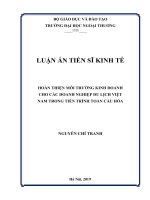 HOÀN THIỆN MÔI TRƯỜNG KINH DOANH CHO CÁC DOANH NGHIỆP DU LỊCH VIỆT NAM TRONG TIẾN TRÌNH TOÀN cầu HÓA