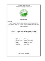 Thực trạng và giải pháp nhằm chuyển dịch cơ cấu cây trồng trên địa bàn xã ngọc minh, huyện vị xuyên, tỉnh hà giang 