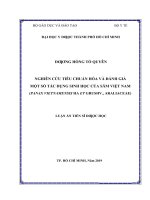 Nghiên cứu tiêu chuẩn hóa và đánh giá một số tác dụng sinh học của sâm việt nam (panax vietnamensis ha et grushv , araliaceae)