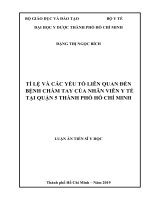 Tỉ lệ và các yếu tố liên quan đến bệnh chàm tay của nhân viên y tế tại quận 5 thành phố Hồ Chí Minh (FULL TEXT)