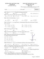 Đề thi thử THPT quốc gia 2019 môn toán lần 1   trường THPT chuyên bắc ninh 