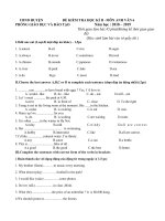 Đề môn Tiếng Anh lớp 6789 có ma trân, đề, đáp án chi tiết.