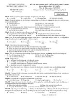 Đề thi thử THPT quốc gia 2019 môn vật lí lần 2   trường THPT ngô quyền 