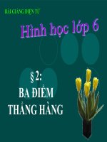 Bài giảng Hình học 6 chương 1 bài 2: Ba điểm thẳng hàng