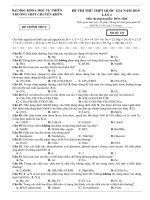 Đề thi thử THPT quốc gia 2019 môn hóa học lần 1   trường THPT chuyên KHTN 