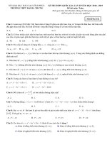 Đề thi thử THPT quốc gia 2019 môn toán lần 2   trường THPT hai bà trưng 