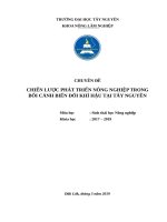 Chiến lược phát triển nông nghiệp trong bối cảnh biến đổi khí hậu tại tp  buôn ma thuột – tỉnh đăk lăk 